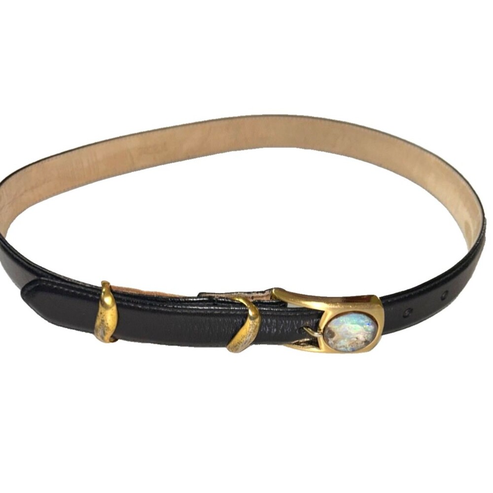 Robert Lee Morris Vintage Genuine Calfskin Women’s Belt size L Pearl Buckle